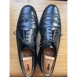 Florsheim Imperial Black‎ Longwing Oxford Dress Shoes Mens 11 C USA Pebbled CUT